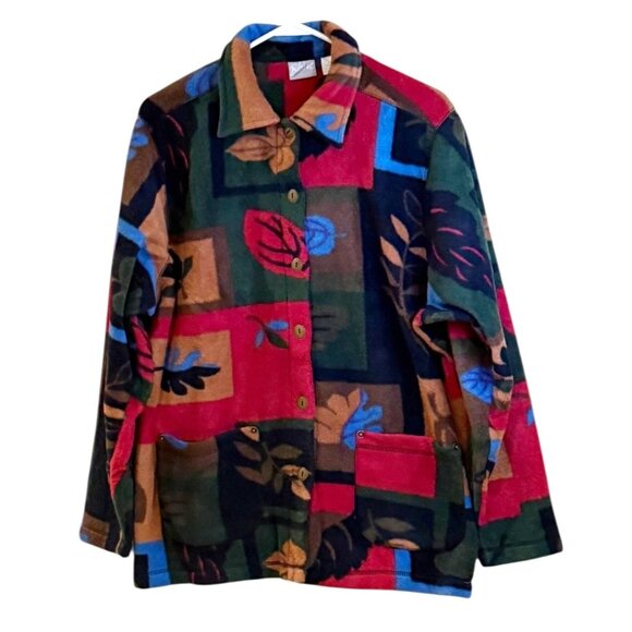 Blair Women's Fall Leaves Button Front Jacket Red Gold Size 2XL NEW - Picture 8 of 8